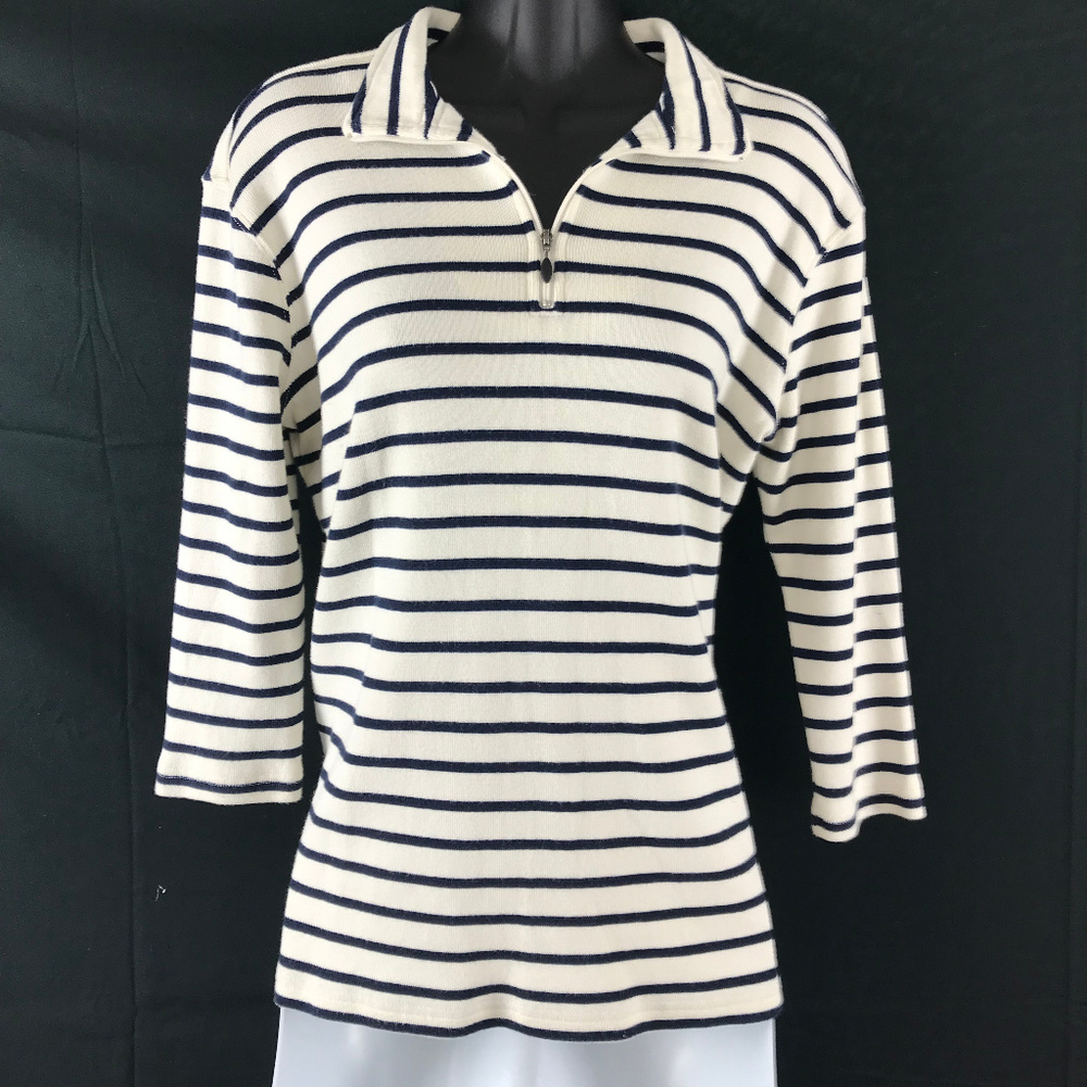 Gander Women's Medium Top Shirt 3/4 sleeve Zipper